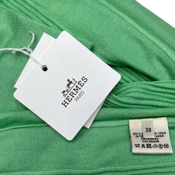 Hermes NWT Silk & Cashmere Women's Turtleneck Sweater Size EU 38 Color Absinthe - Picture 12 of 13